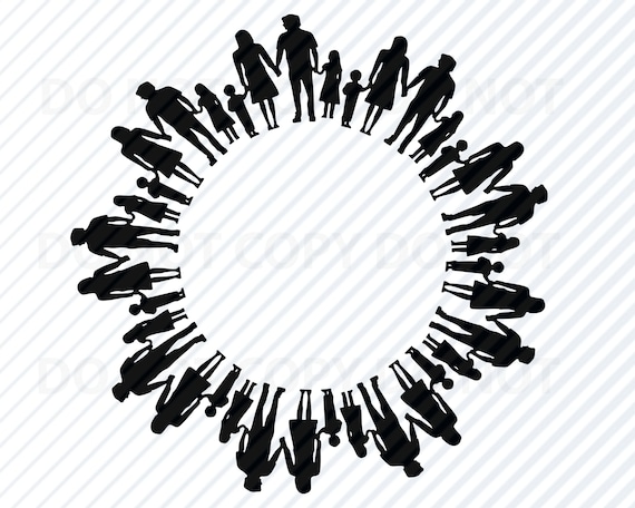 Download Family Circle 1 Svg Family Vector Images People Silhouette Etsy