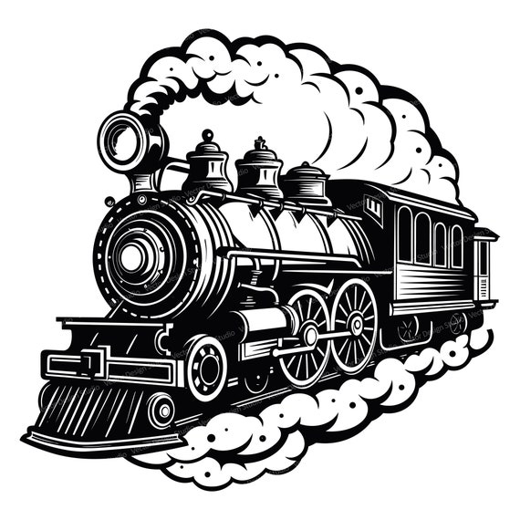 Locomotive Train Svg & PNG Files, Steam Engine Trains Silhouette