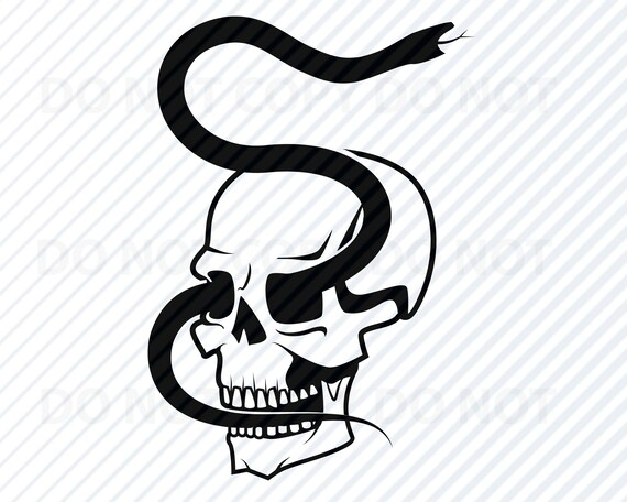 Skull Snake Svg Human Skull Vector Images Silhouette Clip Etsy