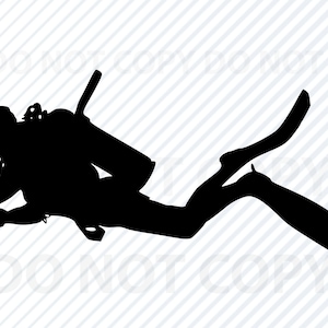 Scuba Diver Svg file Vector -  Diver Silhouette - Swimming Clipart - SVG - Eps, Scuba diver Png ,Dxf cnc laser cut files Clip Art