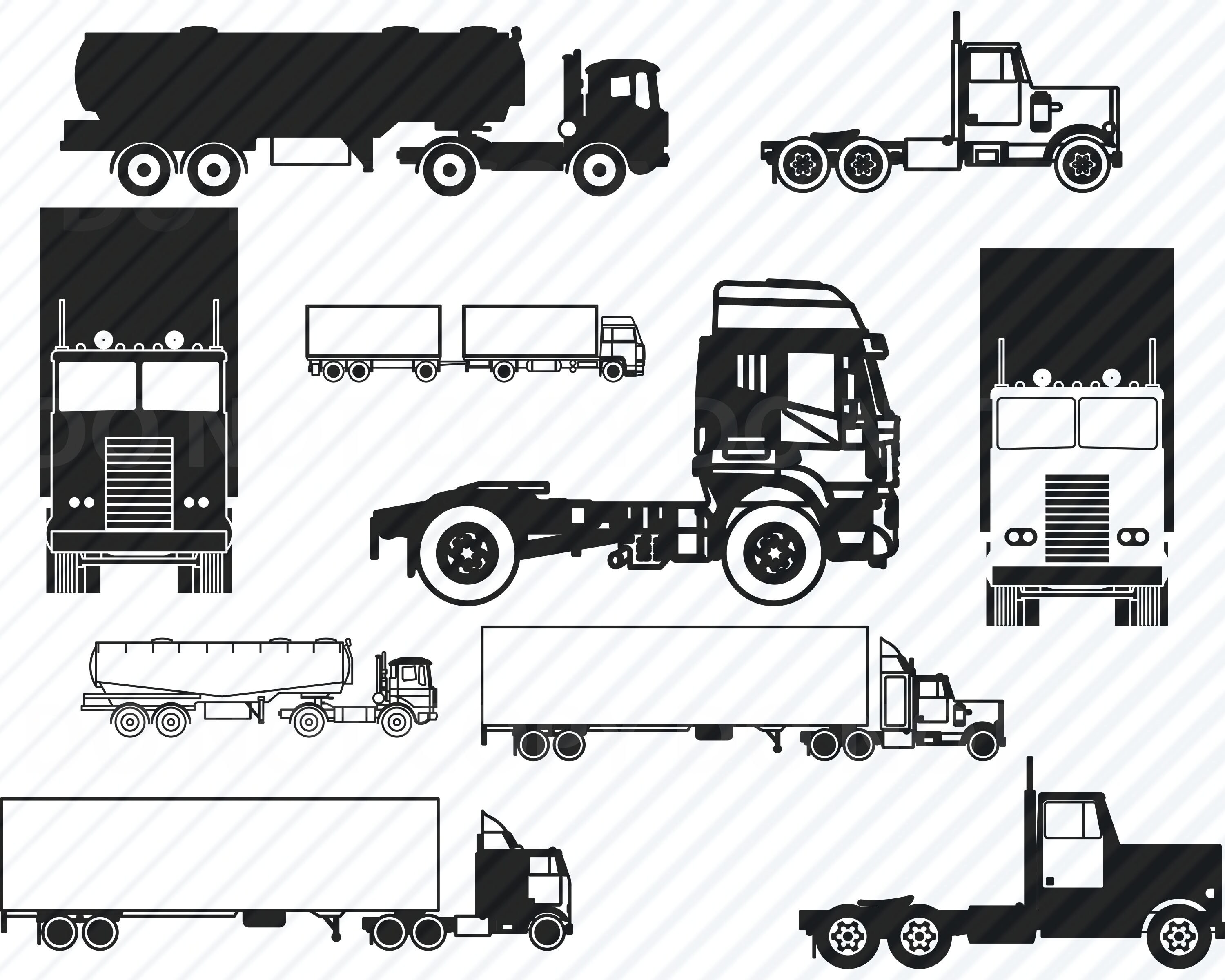 Free Free 188 Silhouette Semi Truck Svg Free SVG PNG EPS DXF File