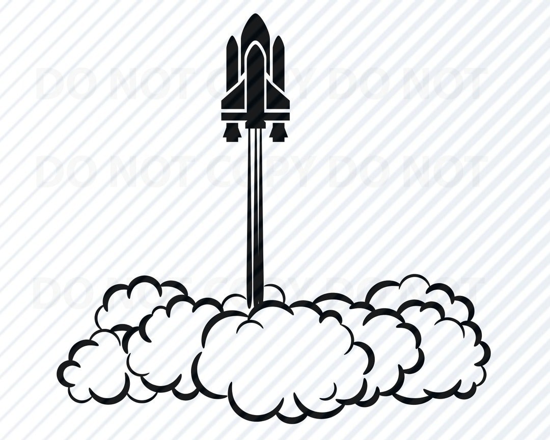 Rocket SVG File Vector Images SVG Silhouette - Rocket Launch Clipart ...