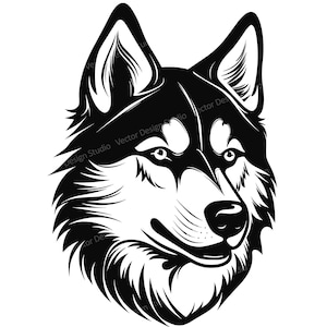 Siberian Husky Head SVG File - Husky Profile Vector Images Clipart Dog SVG Image for Logo