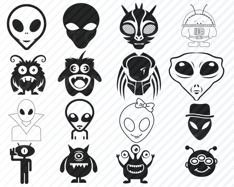 Download Alien svg Bundle Aliens Vector Images Silhouette Clip Art ...