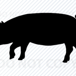 Pig SVG Files - Pig Clip Art- Pig Silhouette Vector Images - Farm animal svg - Pig png- Eps, Pig Dxf cnc cut files Farm animal
