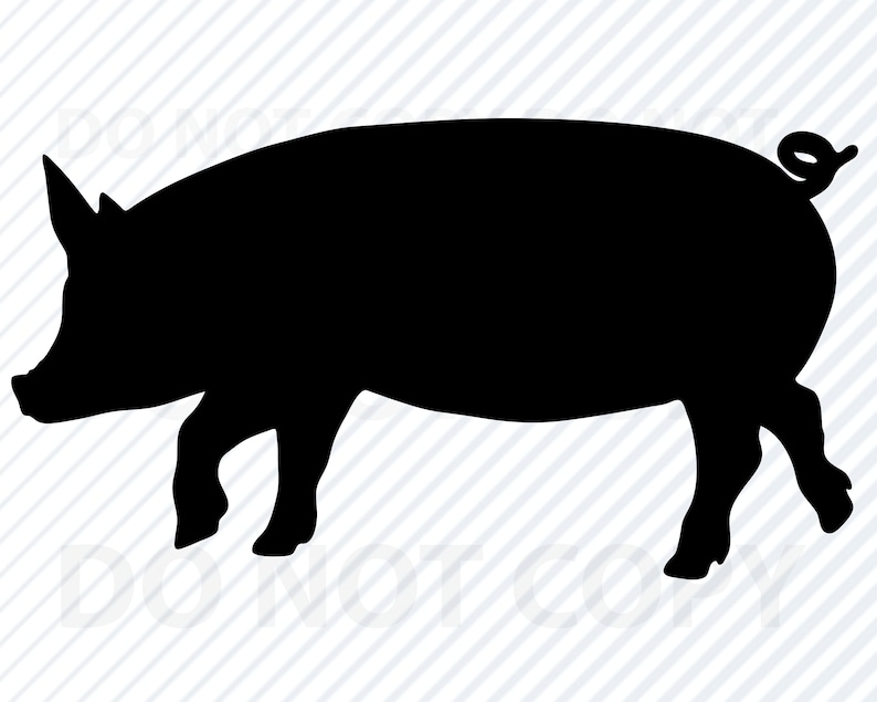 Pig Svg Files For Cricut Pig Clip Art Pig Silhouette Vector Etsy