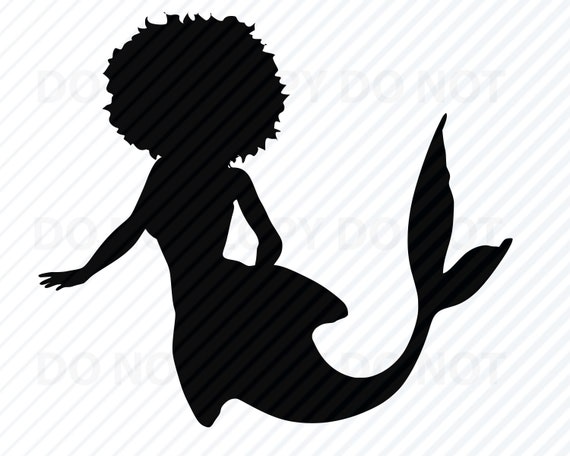 Download Afro Mermaid Svg Black Woman Mermaid Silhouette Clip Art Etsy