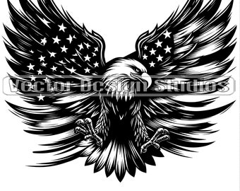 American Flag Eagle SVG, Patriotic Clipart (Digital Download)