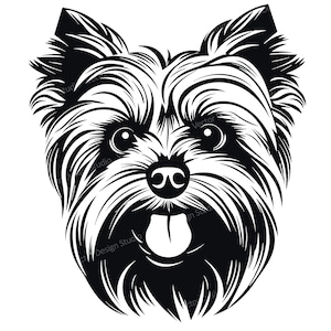 Yorkshire Terrier  Head SVG File  - Yorkie Face Vector Images Clipart Dog SVG Image for Logo