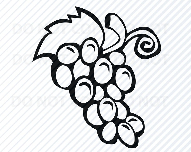 Download Grapes SVG File Fruit Vector Images Silhouette Clip Art | Etsy