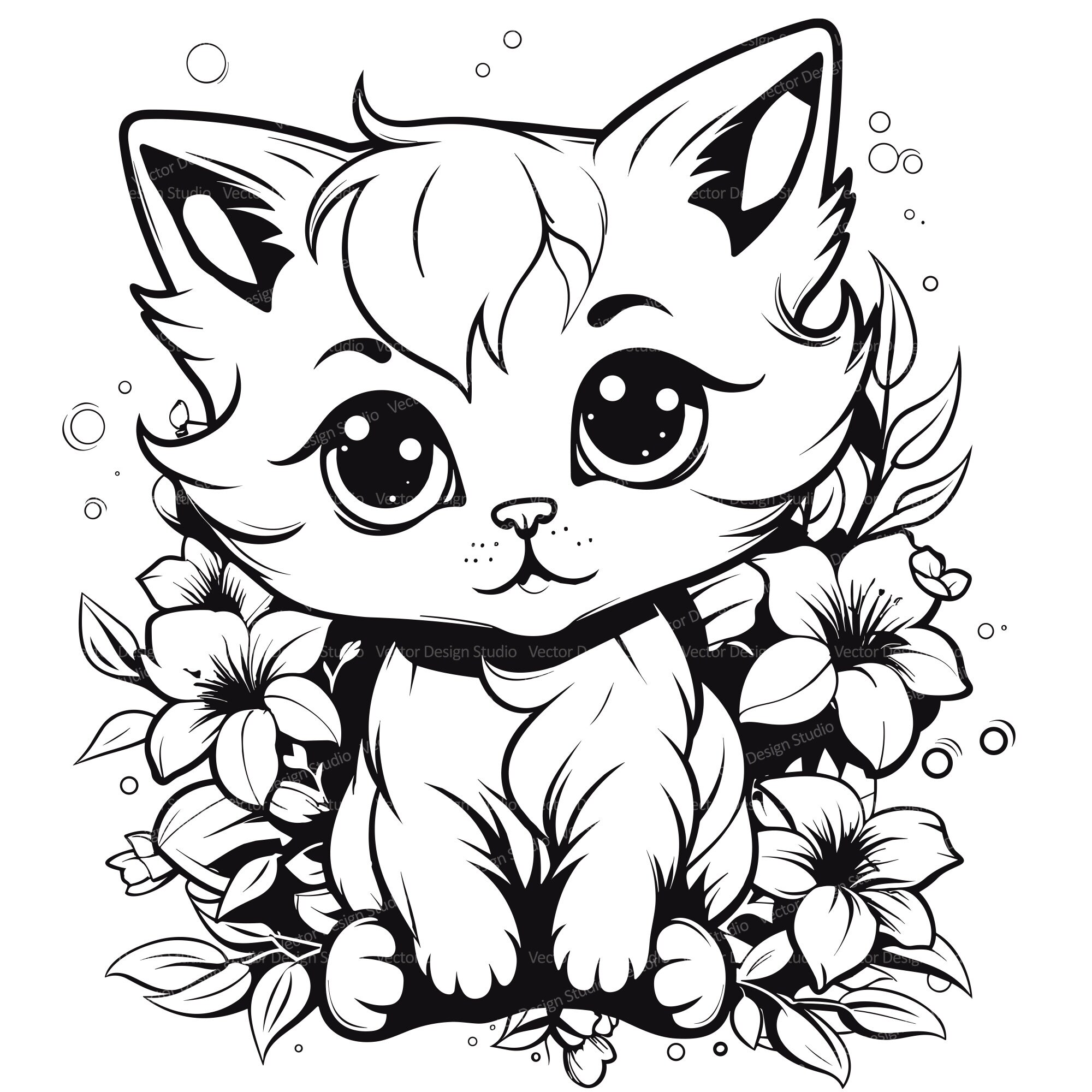 Kitten tekening afdrukken - Etsy Nederland, حجم الصورة 2000x2000