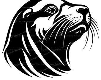 Sea lion Svg & PNG Files, Sea Mammals animals Clipart Silhouette, Cute sealion Vector Image, SVG For T shirt Design, Transparent Background