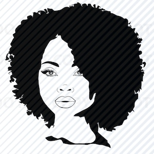 African American Woman SVG - Black Woman Afro Silhouette Clip Art afro SVG Files- Eps, Png, dxf ClipArt  Afro american woman svg