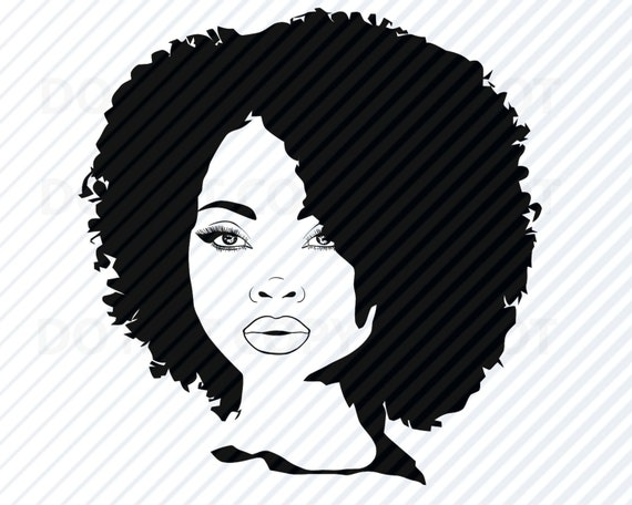 Download African American Woman Svg Black Woman Afro Silhouette Clip Etsy