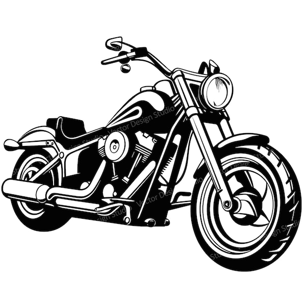 Motorrad SVG - Chopper Vektor Bilder, Silhouette, Biker SVG Dateien, ClipArt