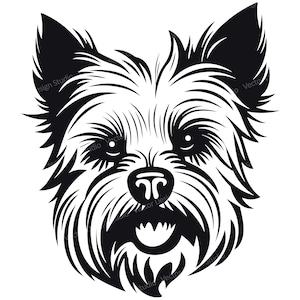 Yorkshire Terrier  Head SVG File  - Yorkie Face Vector Images Clipart Dog SVG Image for Logo