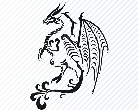 Download Dragon 4 Fantasy Svg Files Silhouette Vector Images Clipart Etsy