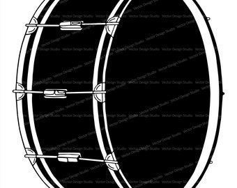 Bass Drum  SVG Files -Clipart - Cutting Files SVG Image - Music Silhouettes - Eps, Png ,Dxf  - Clip Art