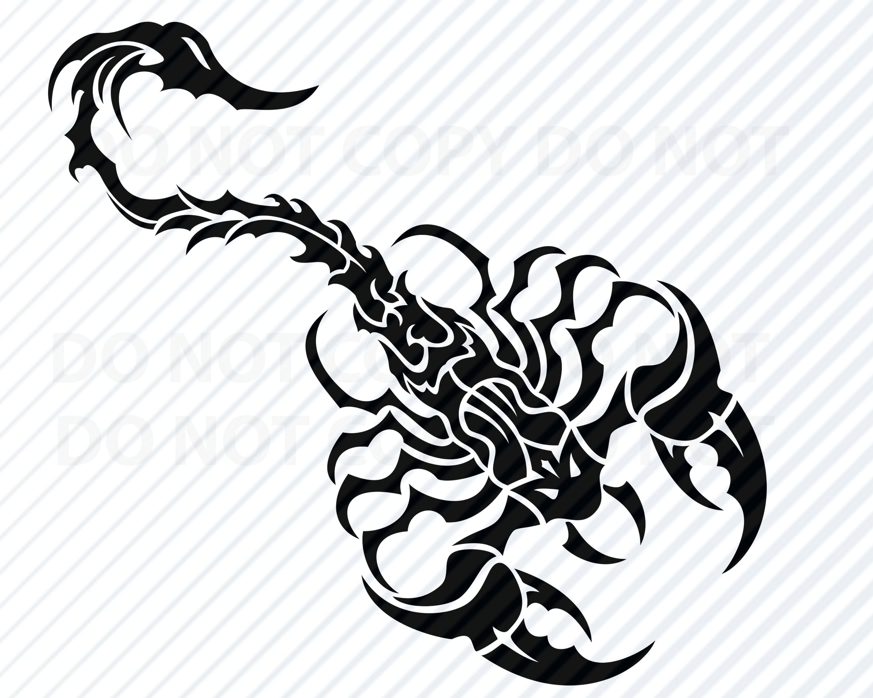  Tribal  Scorpion SVG  Files For Cricut Black White Vector 