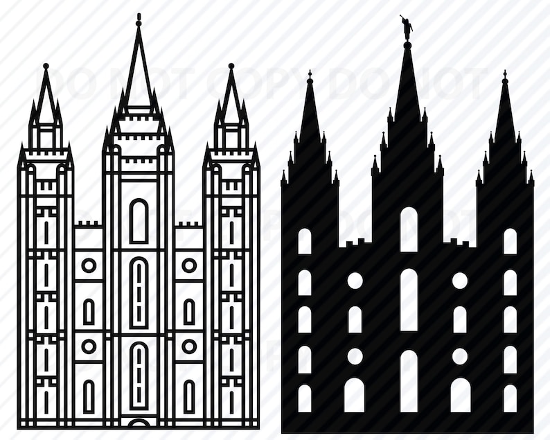 LDS Temple SVG Bundle Salt Lake City Utah Mormon Temple Silhouette Outline ...