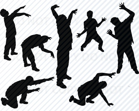 Download Zombie Halloween Svg Bundle Zombies Silhouette Vector Images Etsy