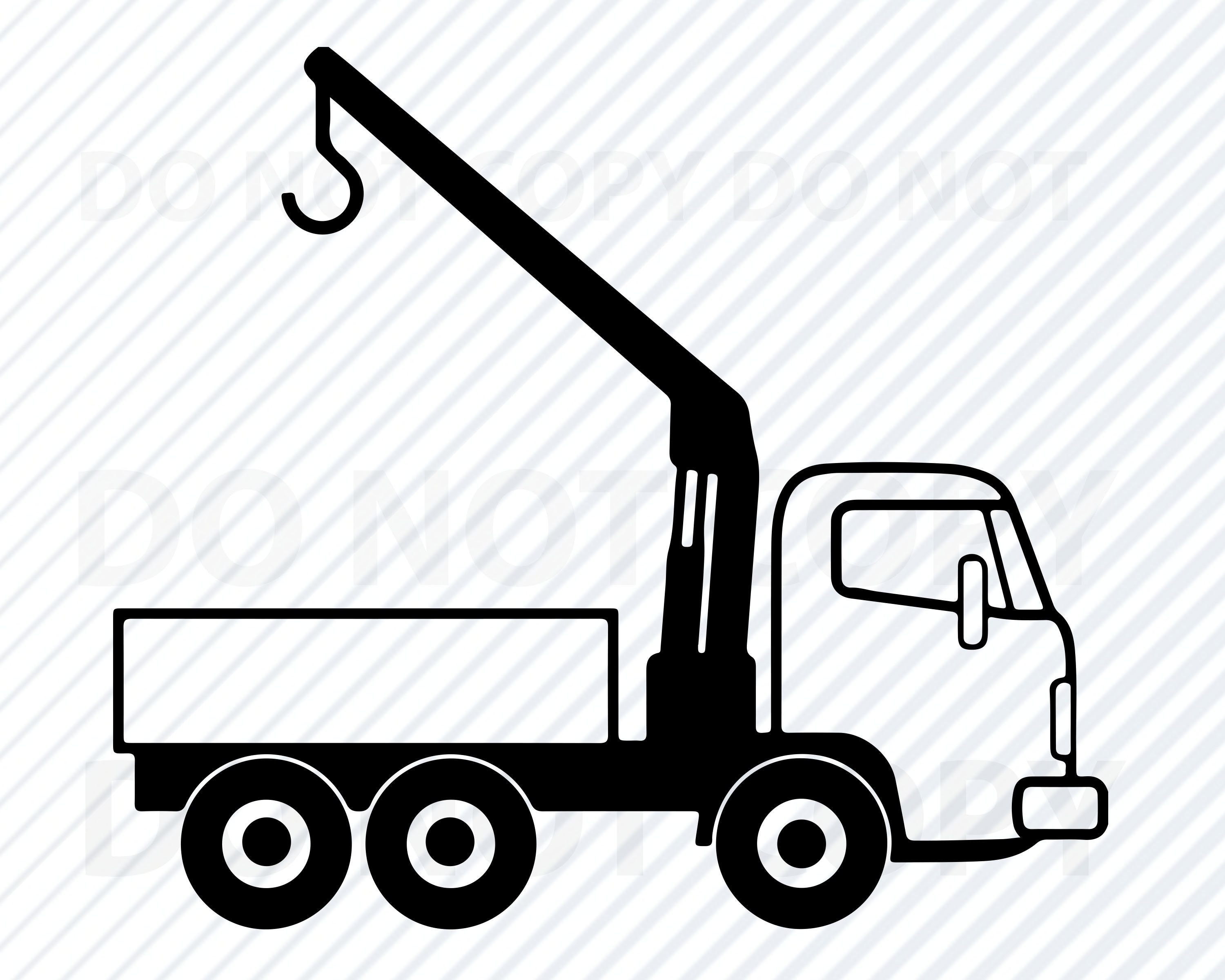 Download Crane Truck Svg Files Truck Vector Images Silhouette Etsy