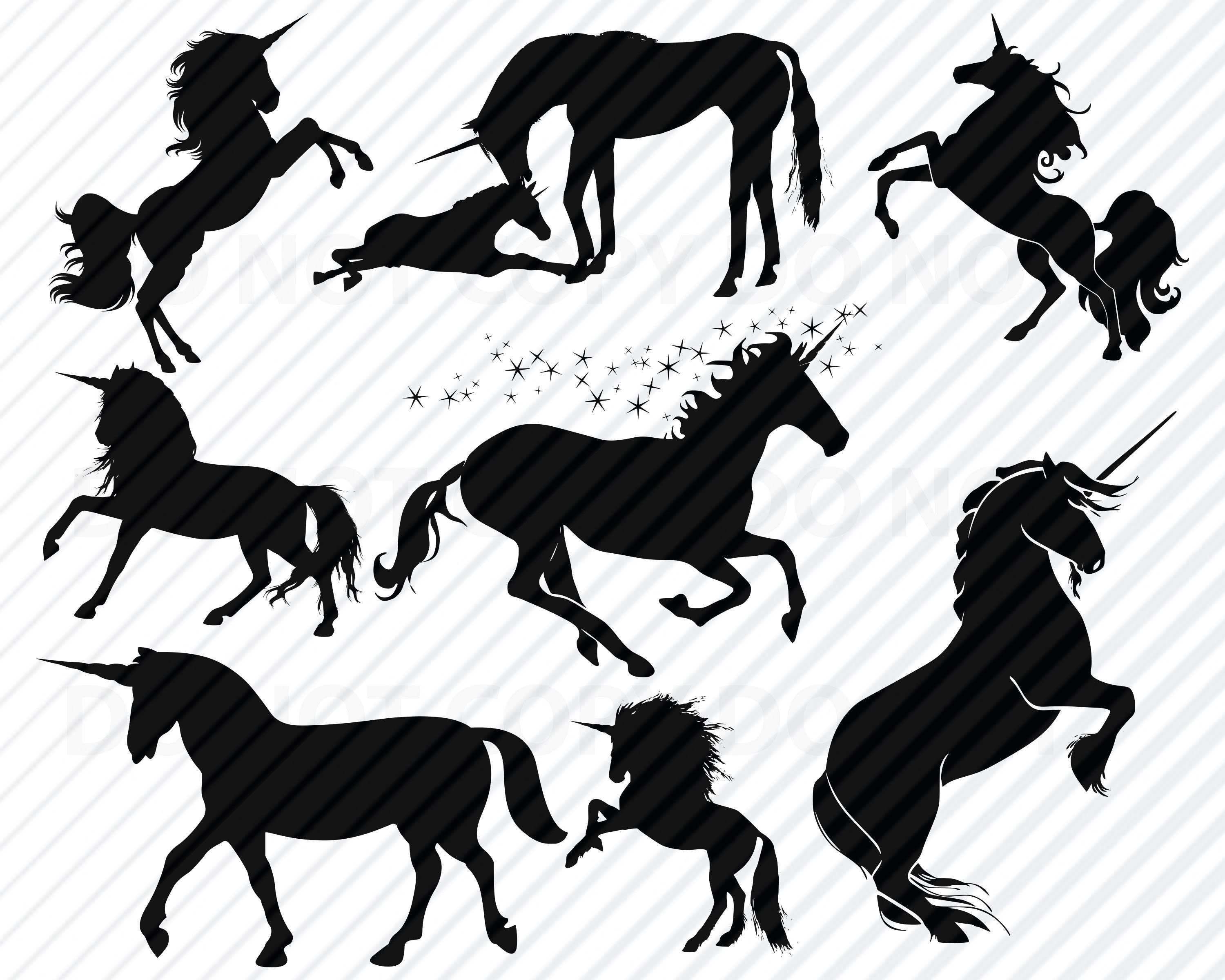 Download Unicorn Silhouette SVG Bundle Vector Images Clip Art ...