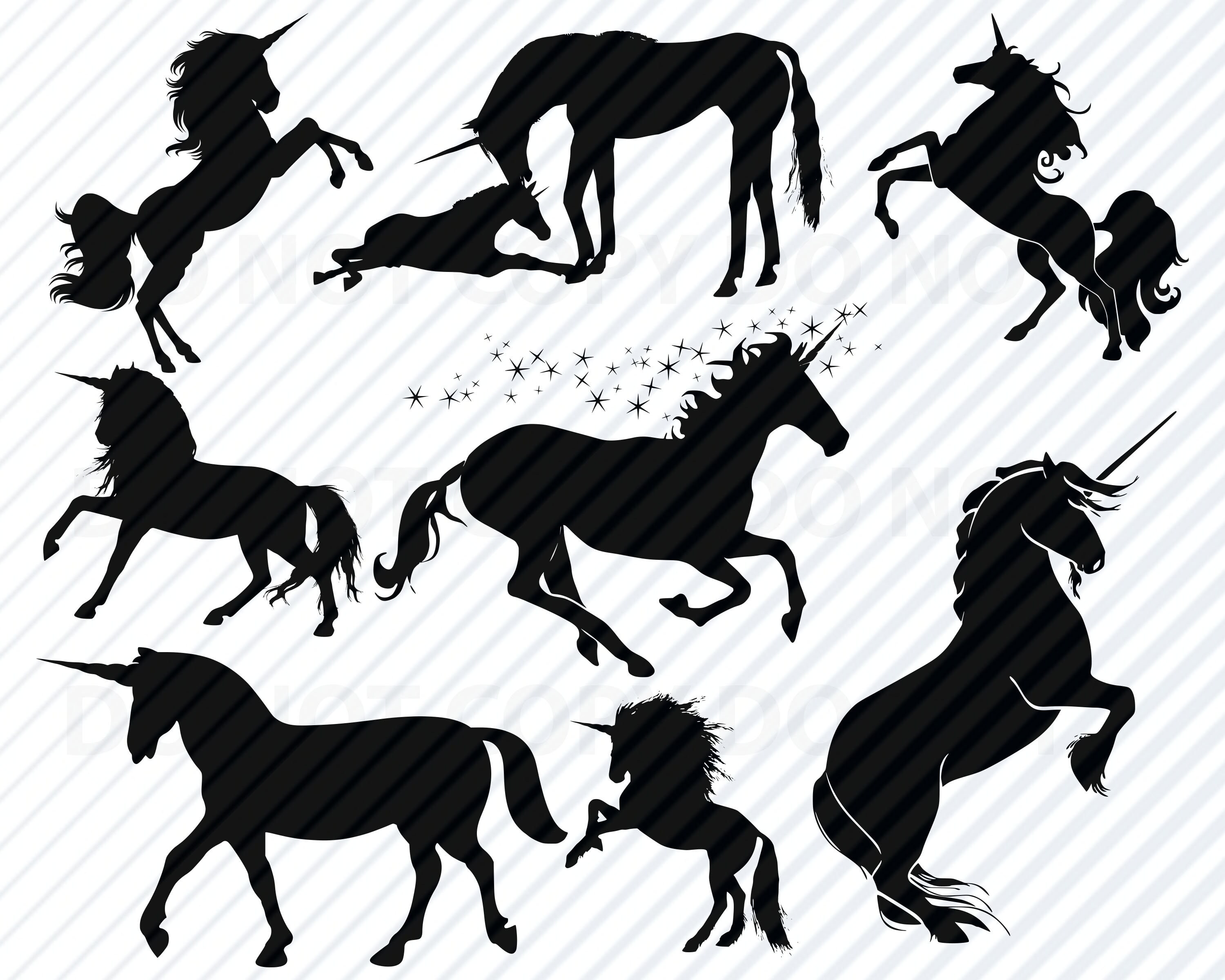 Download Unicorn Silhouette SVG Bundle Vector Images Clip Art ...