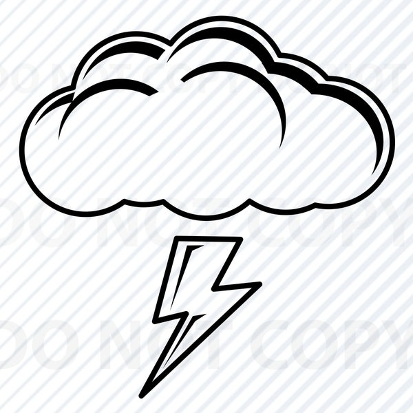 Lightning Clouds SVG Files- Storm Clip Art- Could Vector Images - Svg Files For Silhouette Eps, Lightning Png ,Dxf, Weather svg