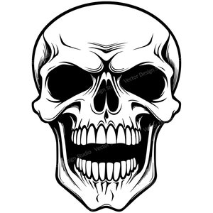 Cráneo SVG - Imágenes vectoriales de cráneo riendo, archivos SVG de silueta, ClipArt cráneo de Halloween