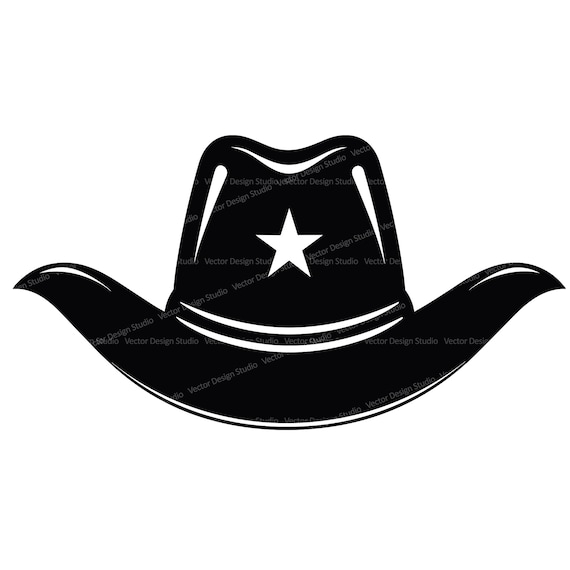 Cowboy Hat Black And White Clipart