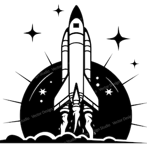 Rocket Ship SVG File, Vector Images SVG Silhouette - Rocket launch Clipart - Space Image - Rocket ship