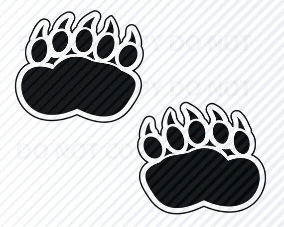 Download Bear Paw Prints Svg Files Vector Images Clipart Bear Paws Etsy