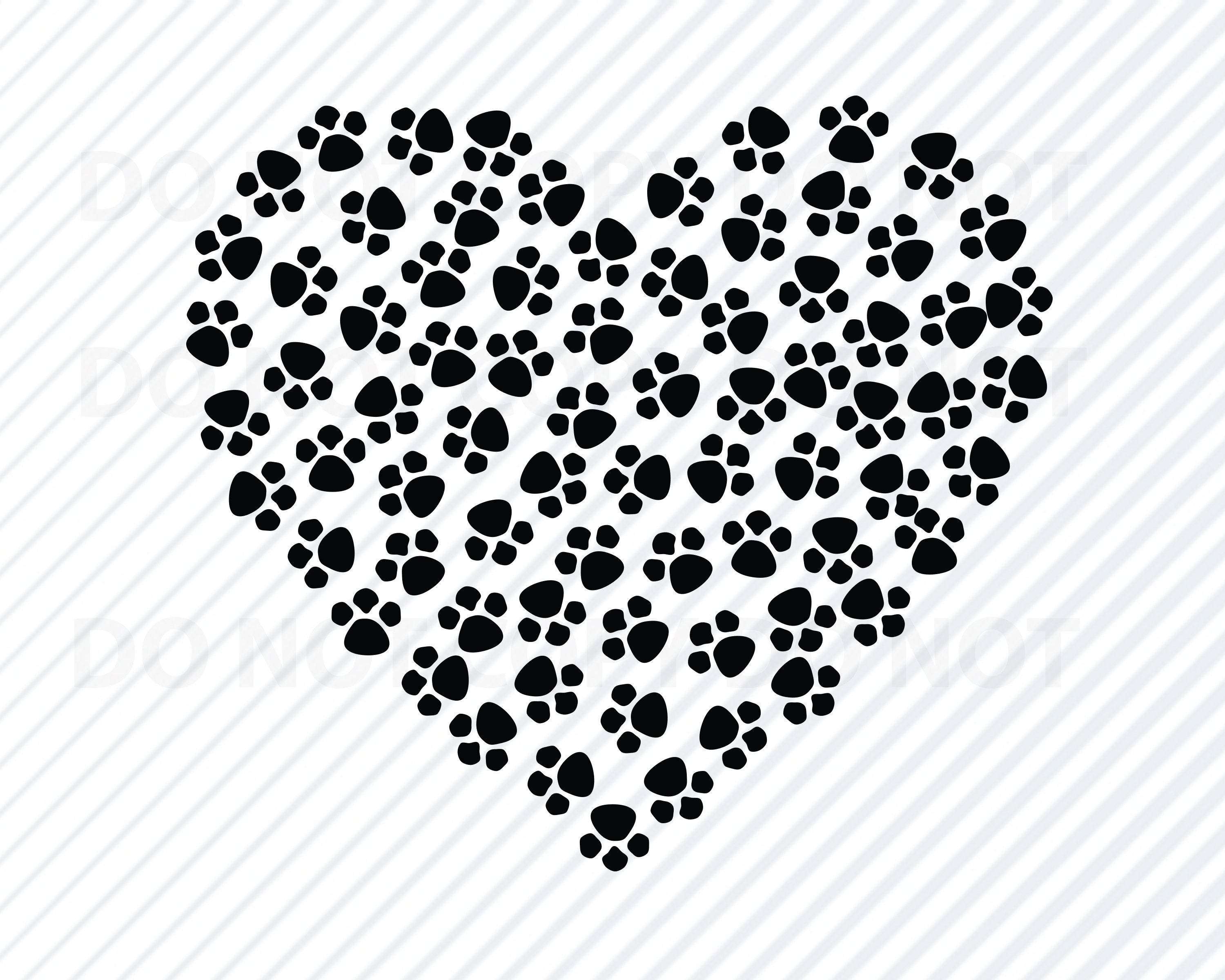 Dog Paw Print Heart SVG Files Dogs Vector Images Clipart | Etsy