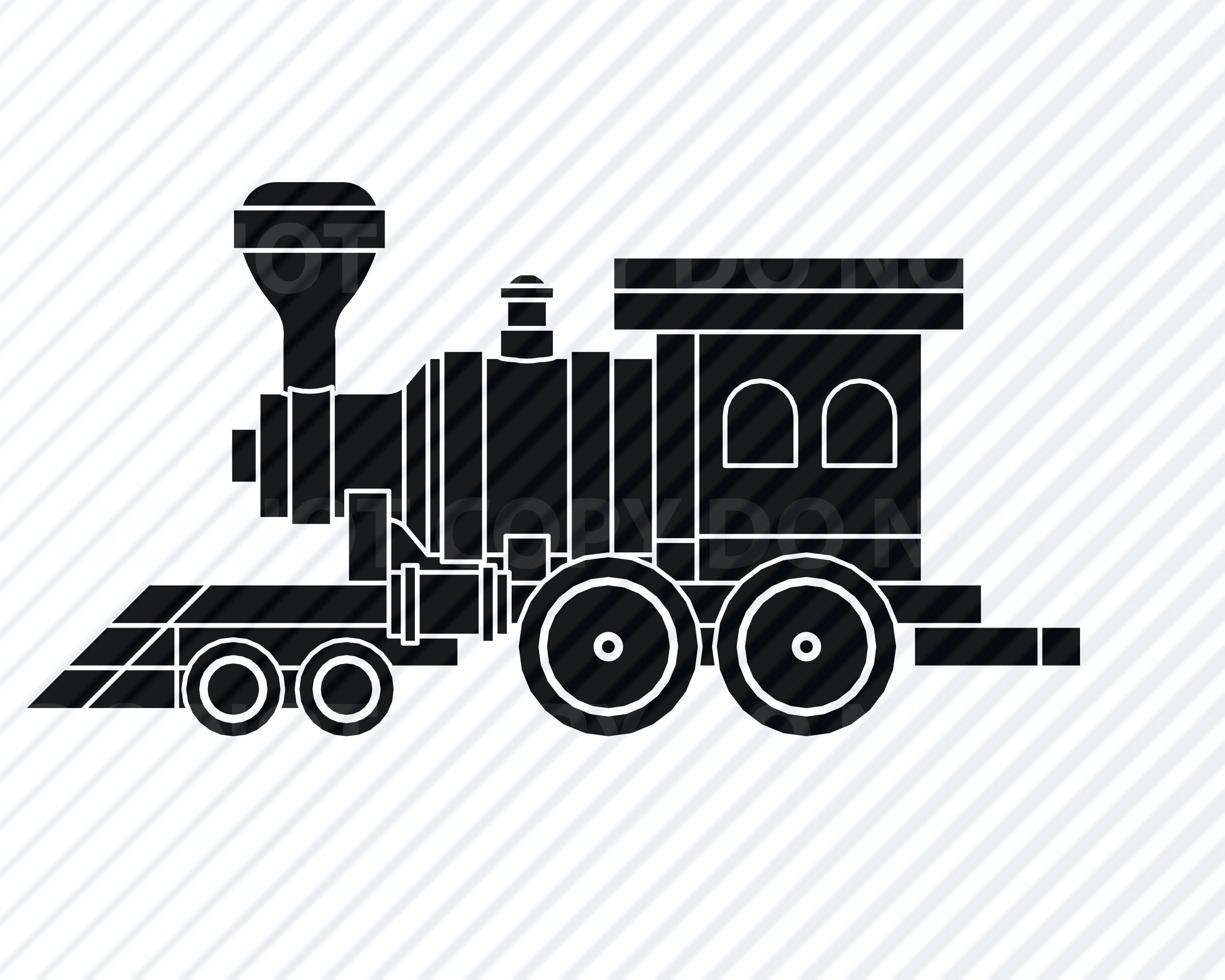 Train Outline #4 Svg Dxf Eps Vector Files for Cricut Clipart Locomotive Svg Train Svg Steam Engine Svg Png Cut Files For Silhouette