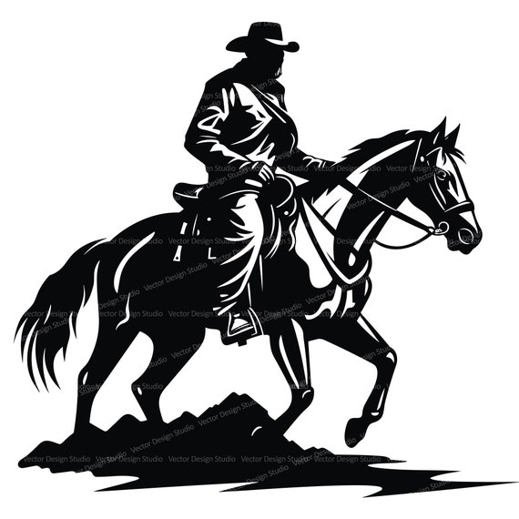  GRAPHICS & MORE Horse Silhouette Cowboy Western Gift