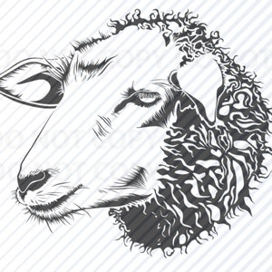 Testa di pecora File SVG Clipart Pecore faccia Clip Art Silhouette Vector Immagini SVG Immagine Testa di agnello Eps, Png ,Dxf Agnello Viso Logo svg