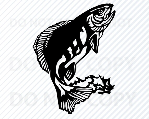 Download Jumping Fish Svg File For Cricut Image Fishing Silhouette Etsy