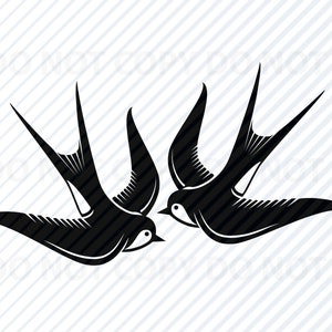 Hirondelle Songbird SVG fichiers - mésange Vector Image Clipart - amour oiseaux SVG Image - oiseaux Silhouettes - Eps, Png, Dxf - Clip Art