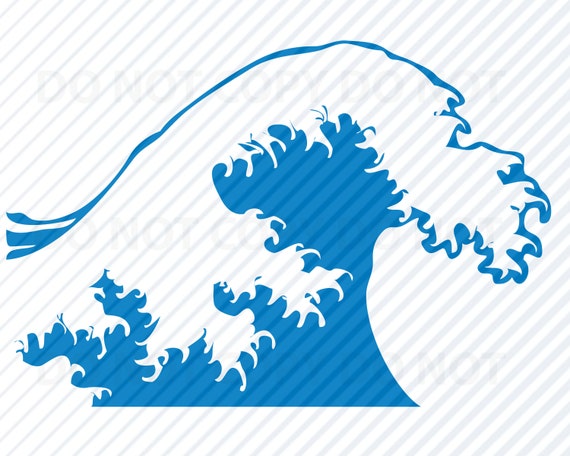 Ocean Wave Svg Files Clipart Clip Art Silhouette Vector Etsy