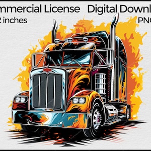 Semi camion Png pour Sublimation, semi Rig camion clip art, 18 roues T-shirt Design Big Rig fret camion clipart
