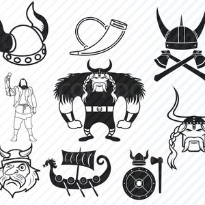 Viking Bundle SVG Files - Nordic Vikings svg  Clipart -  Viking Helmet silhouette Files SVG Image Eps, Png ,Dxf  Stencil Clip Art