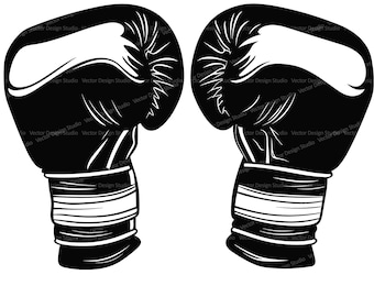 Boxing Gloves Svg & PNG Files, Sports Illustration Clipart Silhouette Vector Image, Boxer SVG For T shirt Design Transparent Background