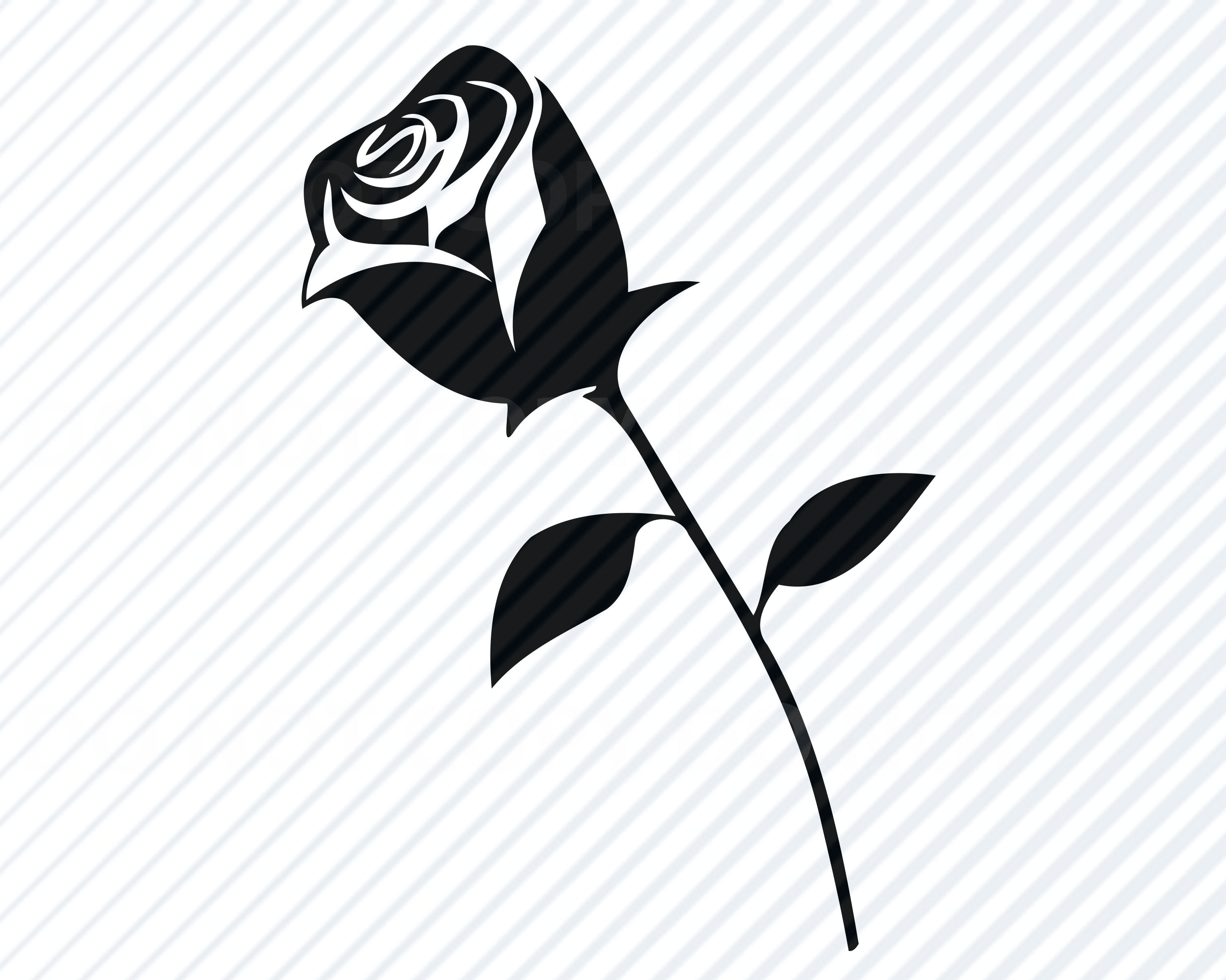 Black Rose Flowers SVG Files For Cricut Flower Vector Images Clipart