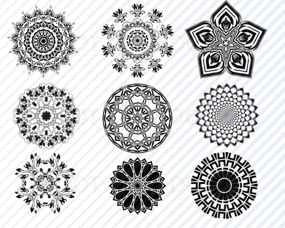 Download Mandala Svg Bundle Mandala Vector Images Silhouette Clip Art Etsy