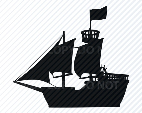 Anchor Ship Boat Nautical Pirate Detailed Outline Silhouette Cameo SVG EPS Design Logo PNG Vector Clipart Cutting Cricut