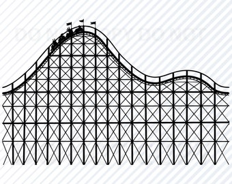 Roller Coaster SVG Files- Amusement park Vector Images Clipart - SVG Files -Eps, Roller coaster Png ,Dxf  Fair Clip Art circus