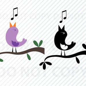 Singing Birds SVG Files Clipart  Clip Art Silhouette Vector Images  Song Bird SVG Image Eps, Cartoon birds Png ,Dxf Songbird svg