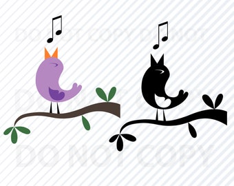 Singing Birds SVG Files Clipart  Clip Art Silhouette Vector Images  Song Bird SVG Image Eps, Cartoon birds Png ,Dxf Songbird svg