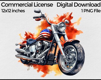 Motorcycle Png for Sublimation, Motorcycle Chopper clip art, T shirt Design, Biker clipart